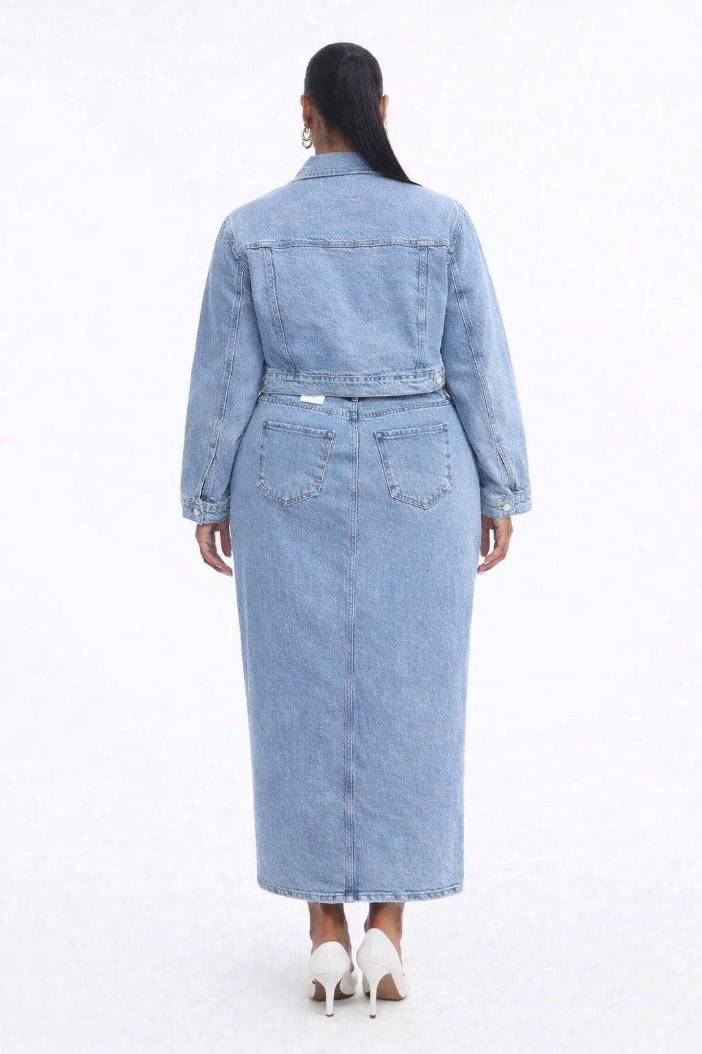 Women’s Plus Light Wash Denim Set