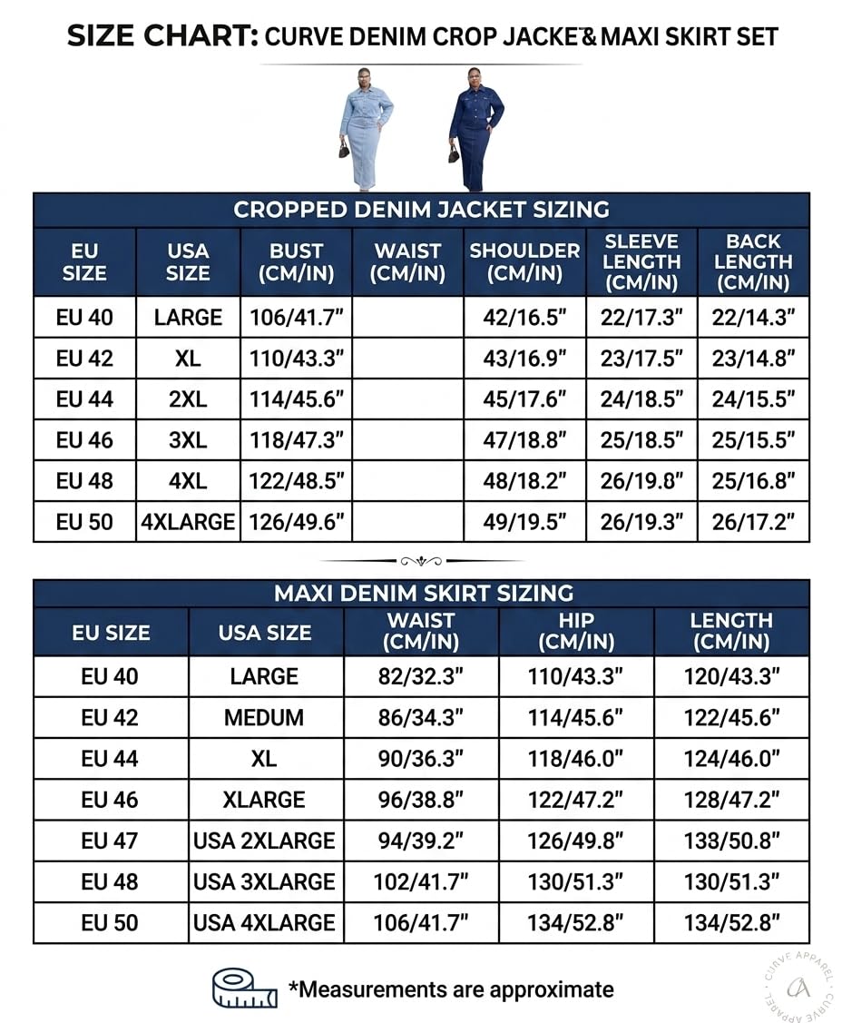 Women’s Plus Indigo Denim Maxi Set